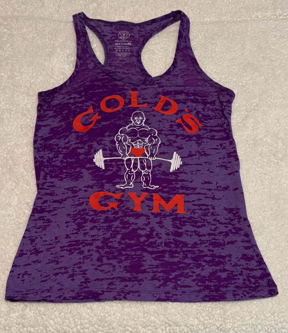 Gold's Gym Women's Classic Joe Racerback Burnout Tank Top Purple Medium